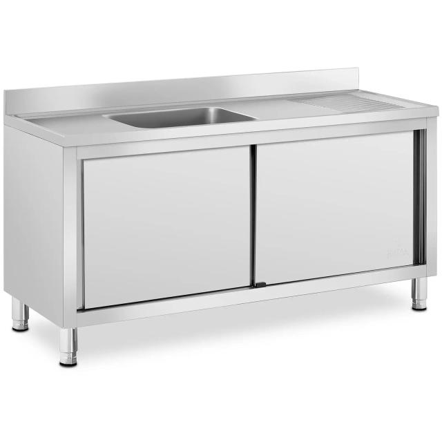 Dřezová skříň 1 dřez Ušlechtilá ocel 500 x 400 x 240 mm - Dřezové skříňky Royal Catering on Productcaster.