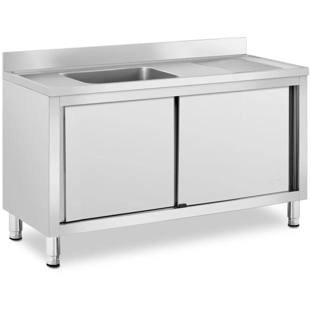 Dřezová skříň 1 dřez ušlechtilá ocel 500 x 400 x 240 mm - Dřezové skříňky Royal Catering on Productcaster.