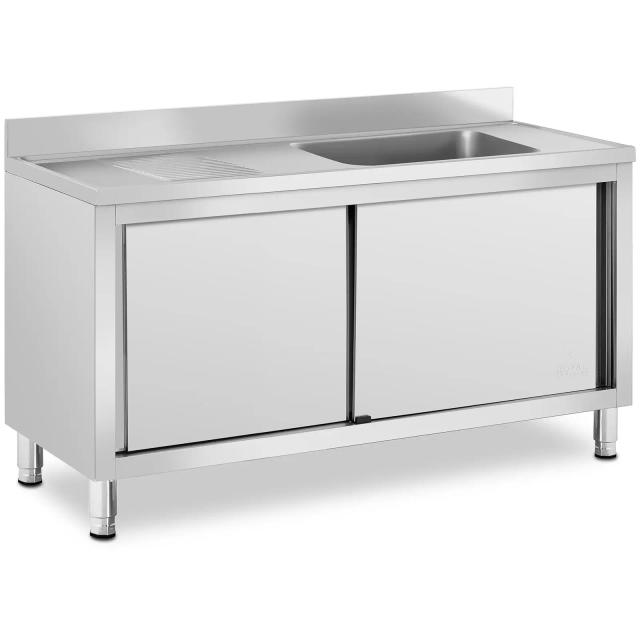 Dřezová skříň 1 dřez Ušlechtilá ocel 500 x 400 x 240 mm - Dřezové skříňky Royal Catering on Productcaster.