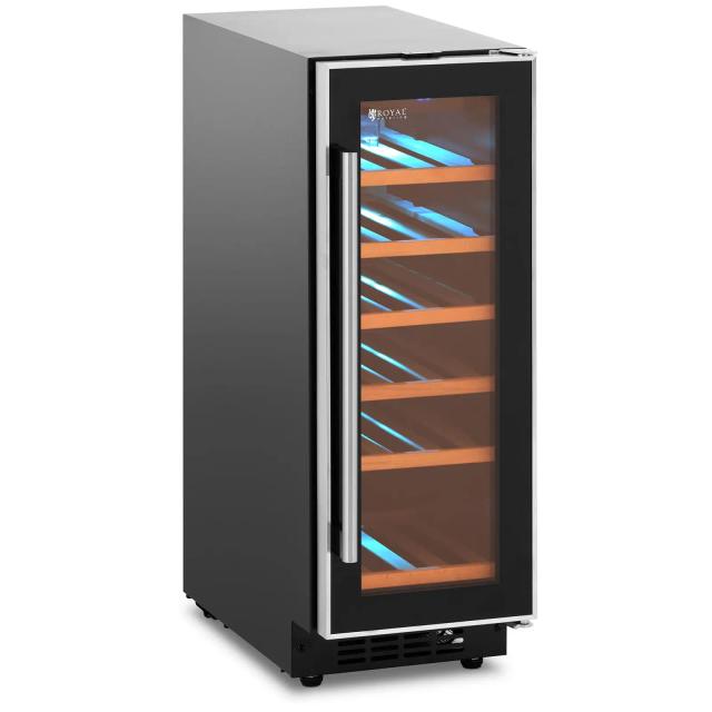 Frigider pentru vinuri - 56 l - negru/argintiu - economie de spațiu - Royal Catering on Productcaster.