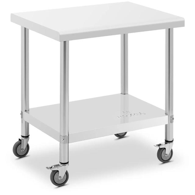 Wheeled Work Bench 60 x 80 cm 135 kg Load Capacity Royal Catering - Stainless Steel Workbenches by on Productcaster.