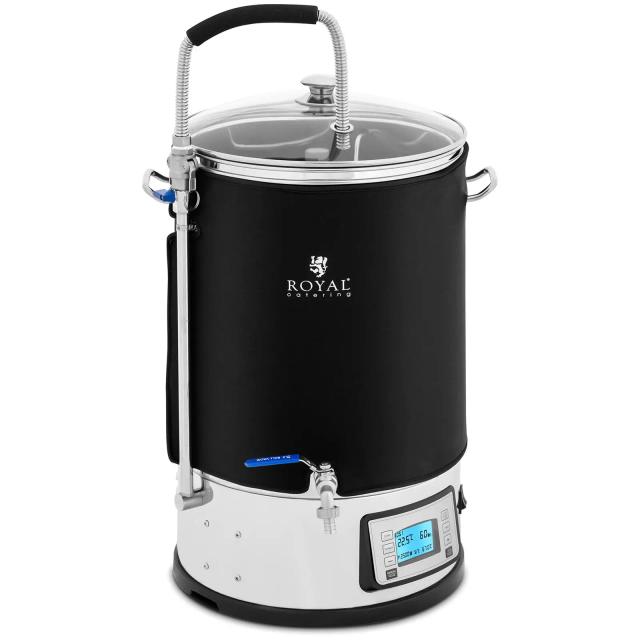 Kotel na vaření piva s izolací 30 L 2500 W 25–100 °C ušlechtilá ocel LCD displej časovač - Kotle na vaření piva Royal Catering on Productcaster.