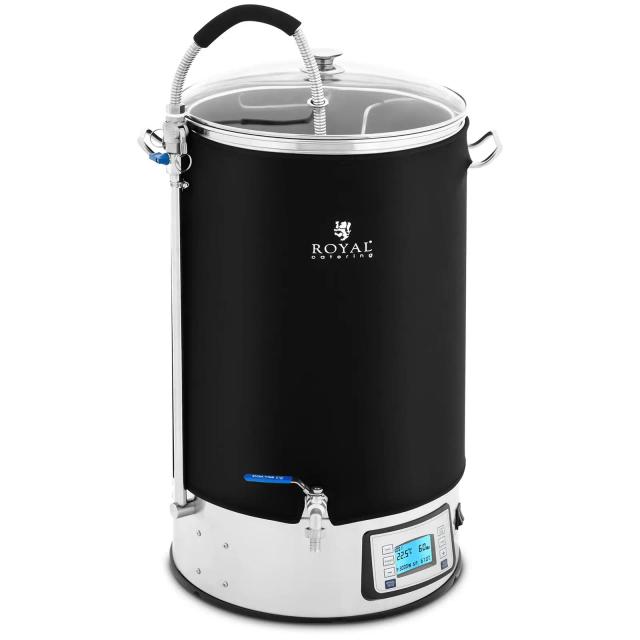 Kotel na vaření piva s izolací 60 L 3000 W 10 100 °C ušlechtilá ocel LCD displej časovač - Kotle na vaření piva Royal Catering on Productcaster.