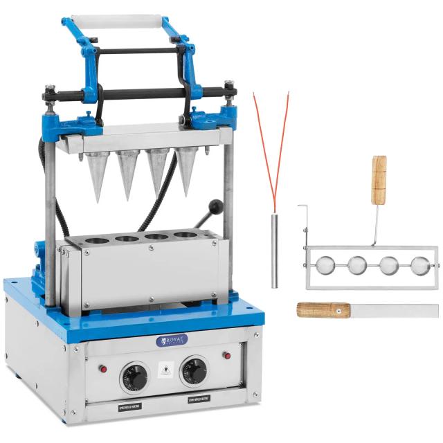 Stroj na výrobu zmrzlinových kornoutů 4200 W 100 120 ks/h 60 120 s - Vaflovače Royal Catering on Productcaster.