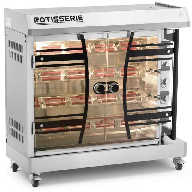 Elektromos csirke grill - 4 nyárs - világítással és kerekekkel - Royal Catering on Productcaster.