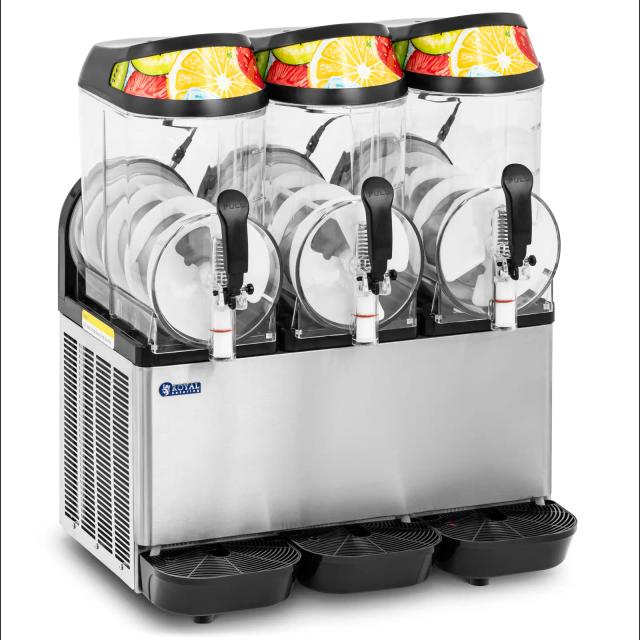 Mașină de slush - 3 x 12 L - iluminare LED - panou de control digital - Royal Catering on Productcaster.