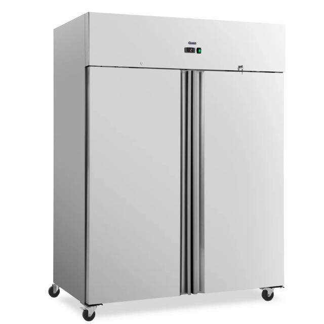 Frigider comercial - 1001 l - oțel inoxidabil - 2 uși - 4 roți - cu încuietoare - Royal Catering on Productcaster.