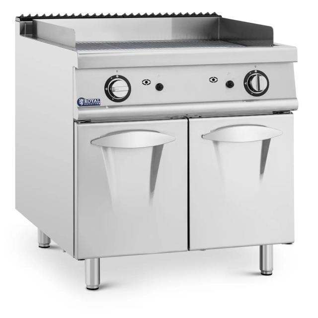 Gáz grill lap - 12 kW - bordázott - 50–300 °C - propán / LPG / földgáz - alsószekrény - Royal Catering on Productcaster.