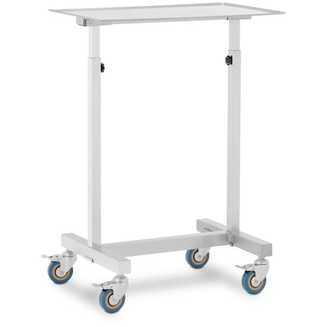 Instrument Trolley Mobile 60 x 40 cm Height Adjustable Stainless Steel / Rubber - Practice Furnishings by Steinberg Systems on Productcaster.