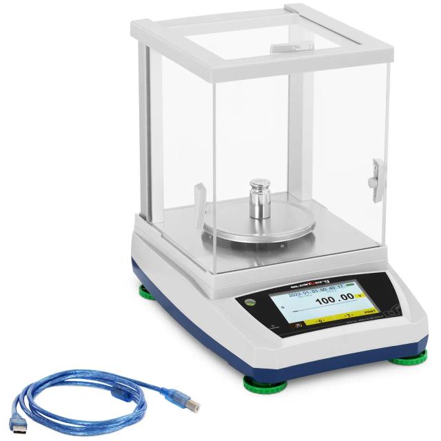 Přesná váha 1 200 g / 0,01 g Ø 115 mm dotykový LCD displej velký skleněný kryt - Přesné váhy Steinberg Systems on Productcaster.