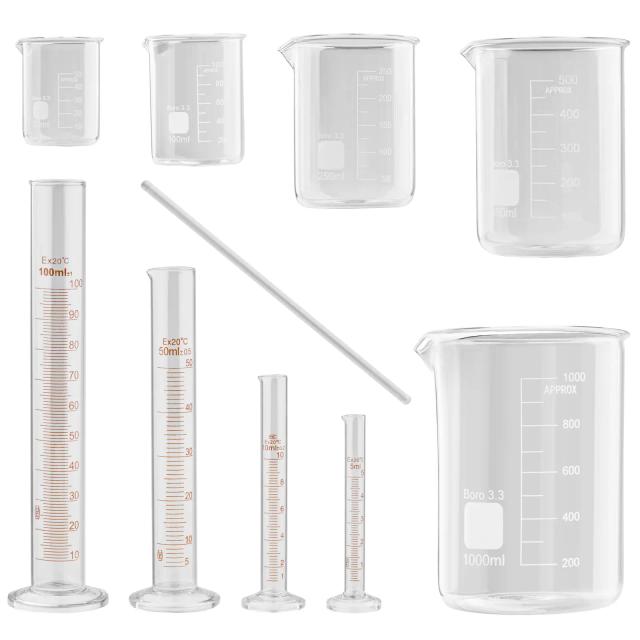 Laborüveg - mérőpoharak - 5–1000 ml - 10 darabos készlet | Steinberg Systems on Productcaster.