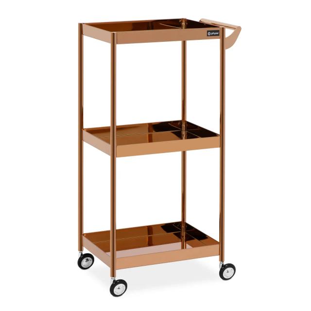 Beauty Trolley - 3 hyller - opptil 30 kg - rosa gull - rustfritt stål | physa on Productcaster.