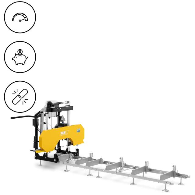 Rönkvágó szalagfűrész - 2,6 kW - 2800 fordulat/perc - görgős szállítószalag 3 m | MSW on Productcaster.