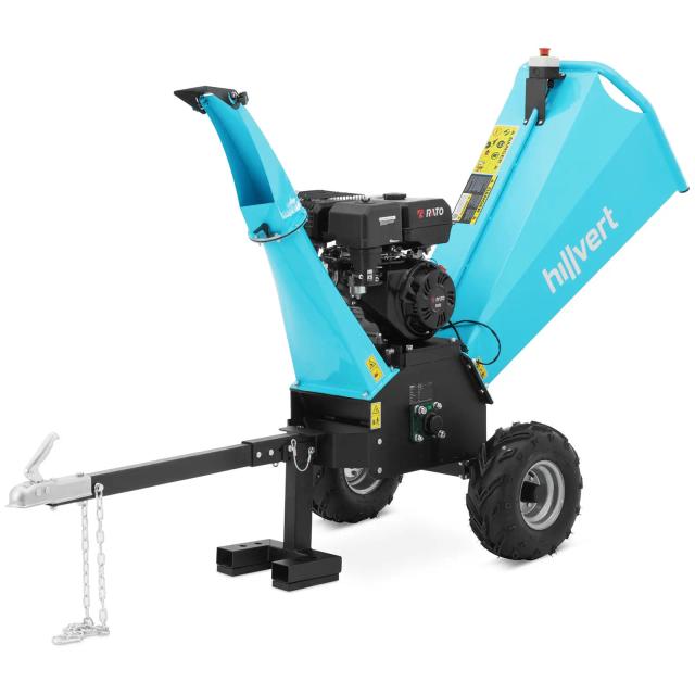 Petrol Shredder 15 HP 120 mm Hopper 560 x 490 x 1050 mm - Garden Chipper by Hillvert on Productcaster.