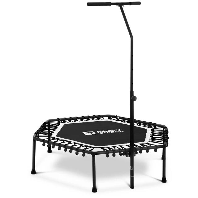 Fitness Trampoline With Handlebar White - by Gymrex on Productcaster.