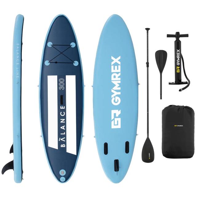 Tabla hinchable SUP - 135 kg - azul / azul marino - set con paleta y accesorios | Gymrex on Productcaster.