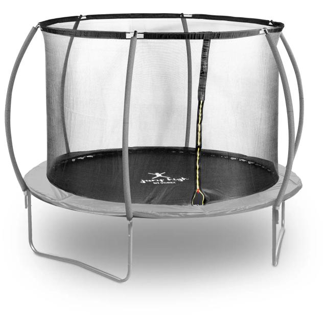 Záhradní trampolína – Ø 305 x 180 cm – 100 kg – síťovina – černá/šedá - Trampolíny Gymrex on Productcaster.