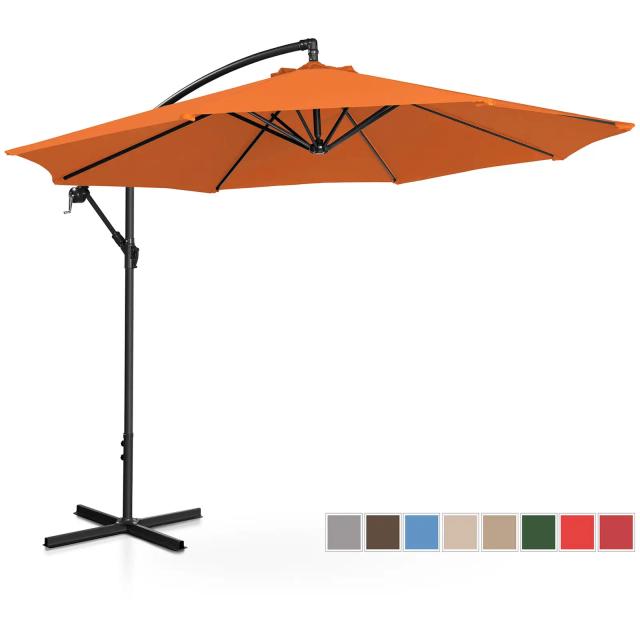 Umbrelă de grădină - portocalie - rotundă - Ø 300 cm - înclinabilă on Productcaster.