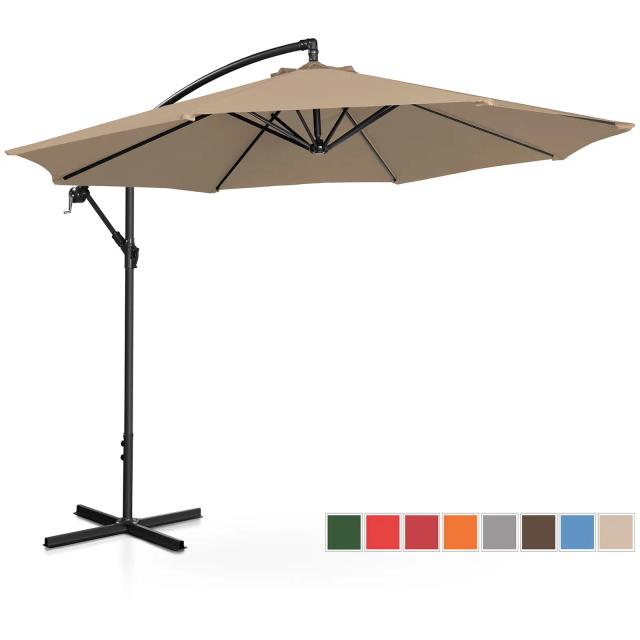 Parasolar suspendat - taupe - rotund - Ø 300 cm - înclinabil on Productcaster.