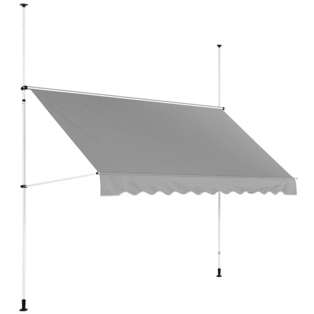 Erkély árnyékoló - 2–3,1 m - 300 x 120 cm - UV-álló - antracitszürke / fehér | Uniprodo on Productcaster.