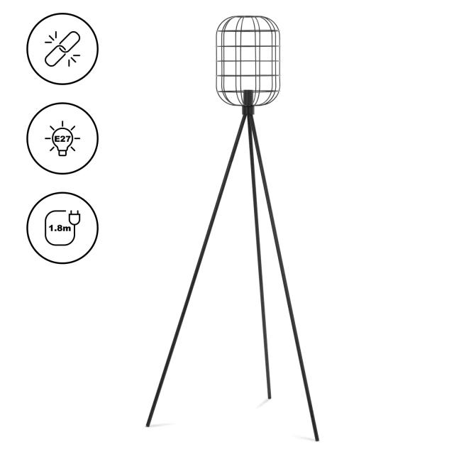 Lampa stojąca klosz z otwartej siatki 40 W wysokość 163 cm - Dekoracje Uniprodo on Productcaster.