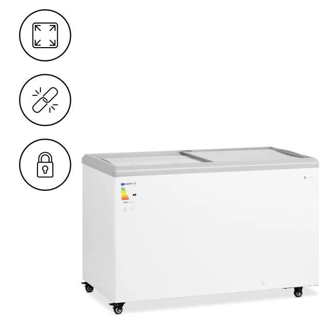 Gefriertruhe 360 L Glastüren abschließbar - Gastro-Gefrierschrank Royal Catering on Productcaster.