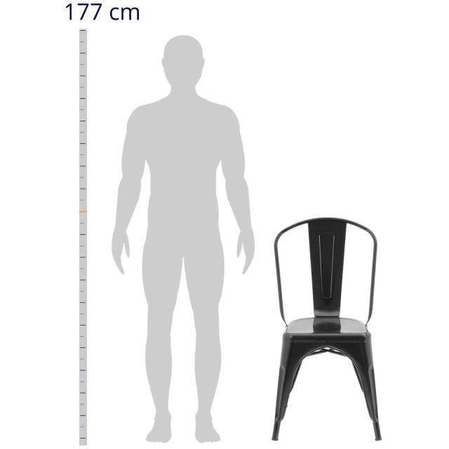 uεταλλική καρέκλα - σετ 2 ατόuων - έως 150 kg - κάθισuα 35 x 34 cm - καφέ - Royal Catering on Productcaster.