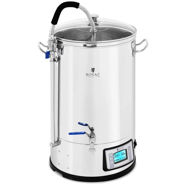 Sörfőző gép - 30 L - 2500 W - 25-100 °C - roszdamentes acél - LCD kijelző - Időzítő | Royal Catering on Productcaster.