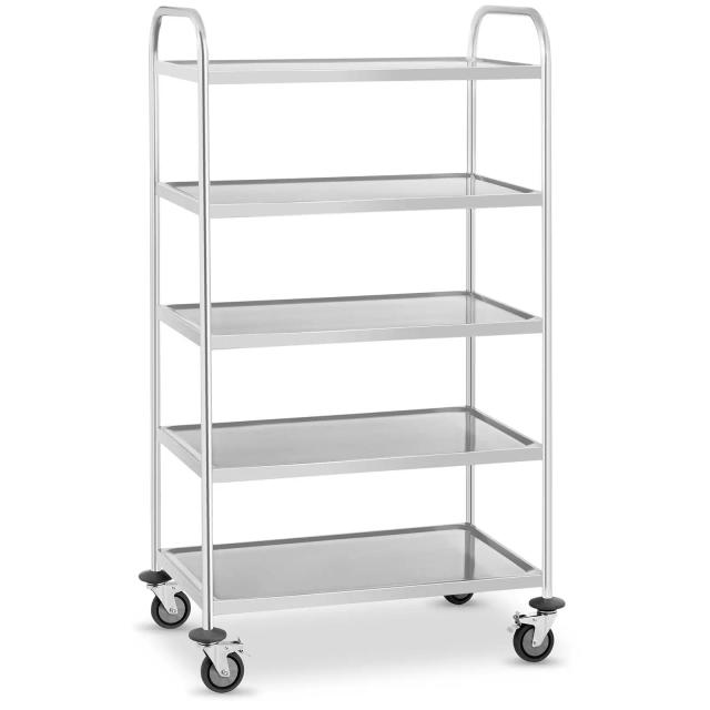 Stainless Steel Serving Trolley 5 Shelves Up To 250 kg - Serving Trolleys by Royal Catering on Productcaster.