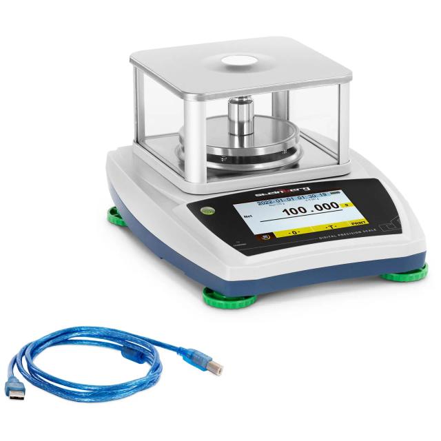 precisieweegschaal- 300 g / 0.001 g - Ø 98 mm - touchscreen LCD - glazen windscherm | Steinberg Systems on Productcaster.