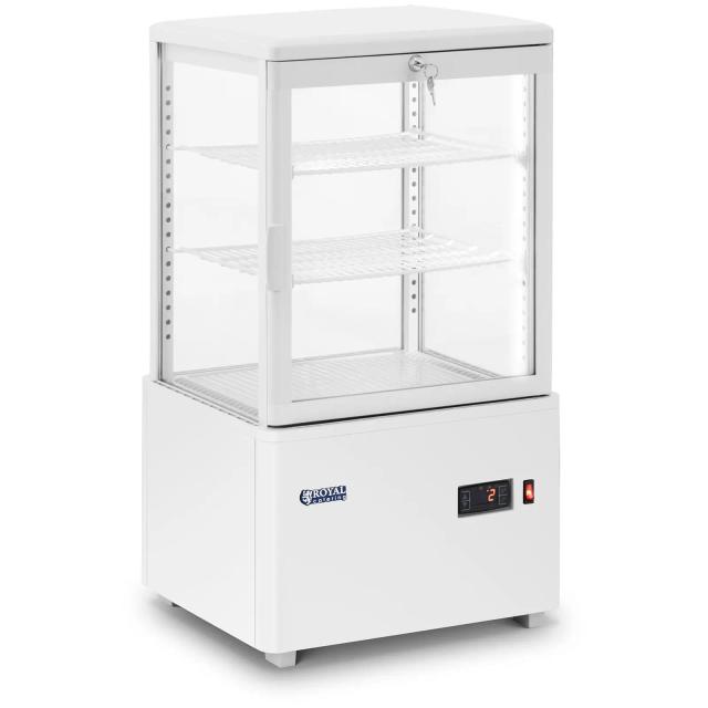 Vitrină frigorifică - 58 L - Royal Catering - 3 niveluri - White - cu încuietoare on Productcaster.