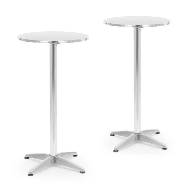 Masă de bar - set de 2 - pliabilă și reglabilă pe înălțime - Ø 60 cm - Royal Catering on Productcaster.