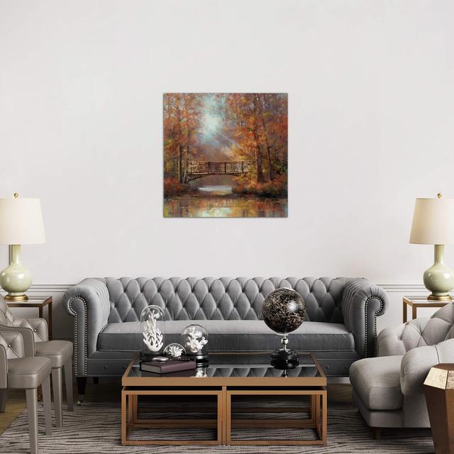 Bridge Of Peace - Wrapped Canvas Painting East Urban Home Size: 45.72cm H x 45.72cm W x 1.91cm D on Productcaster.