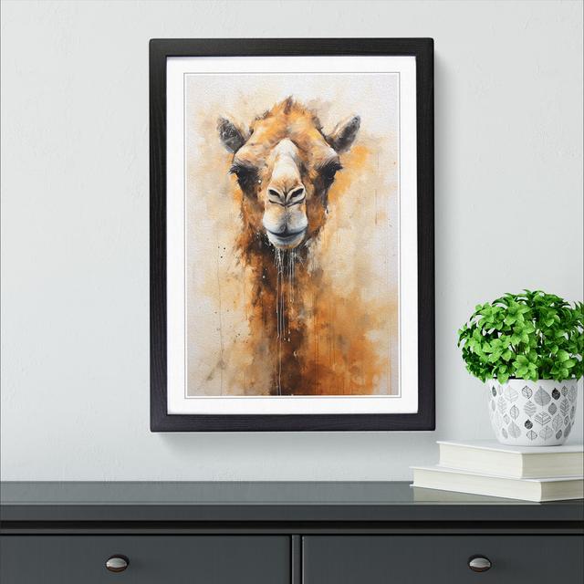 Camel Gestural - Single Picture Frame Art Prints on Wood Natur Pur Format: Black Framed, Size: 34cm H x 25cm W x 2cm D on Productcaster.