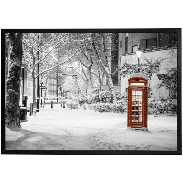 Tangires London Snow - Single Picture Frame Art Prints Latitude Run Size: 51cm H x 76cm W x 4cm D, Frame Colour: Brown on Productcaster.