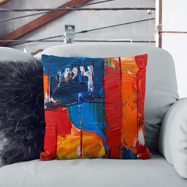 Abstract Art Painting Vol.334 by S.Johnson Cushion with Filling East Urban Home Size: 40 x 40 cm, Backing Colour: Stone on Productcaster.