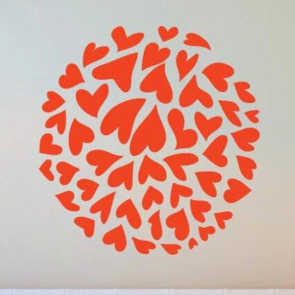 Small Hearts In a Circle Wall Sticker East Urban Home Colour: Orange on Productcaster.