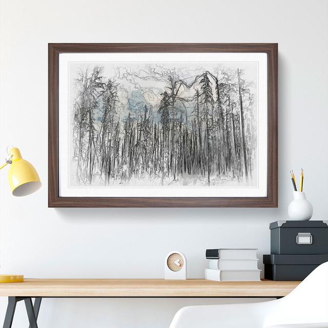 Winter Forest Vol.2 Sketch - Picture Frame Graphic Art East Urban Home Size: 48cm H x 65cm W x 2cm D, Frame Option: Walnut on Productcaster.