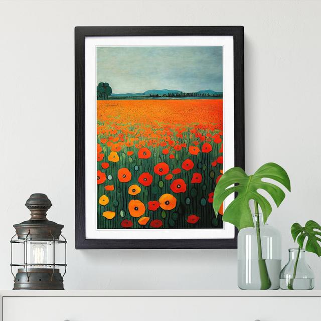 Unique Poppy Flower Field Vol.4 - Single Picture Frame Print ClassicLiving Size: 34cm H x 25cm W x 2cm D, Frame Option: Black on Productcaster.