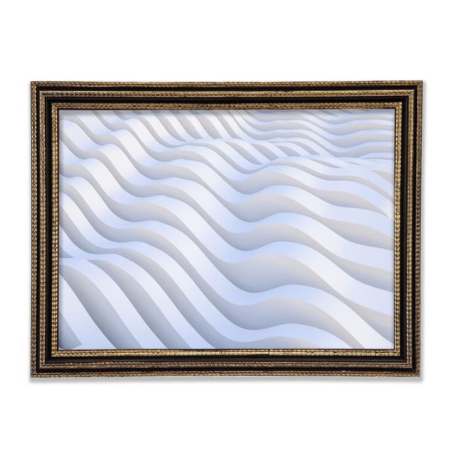 Wavy Shapes In White Framed Print Ivy Bronx Size: 84.1cm H x 118.9cm W x 3cm D on Productcaster.