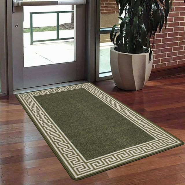 Mehaya No Pattern Machine Woven Green Area Rug Fairmont Park Rug Size: Rectangle 80 x 150 cm on Productcaster.