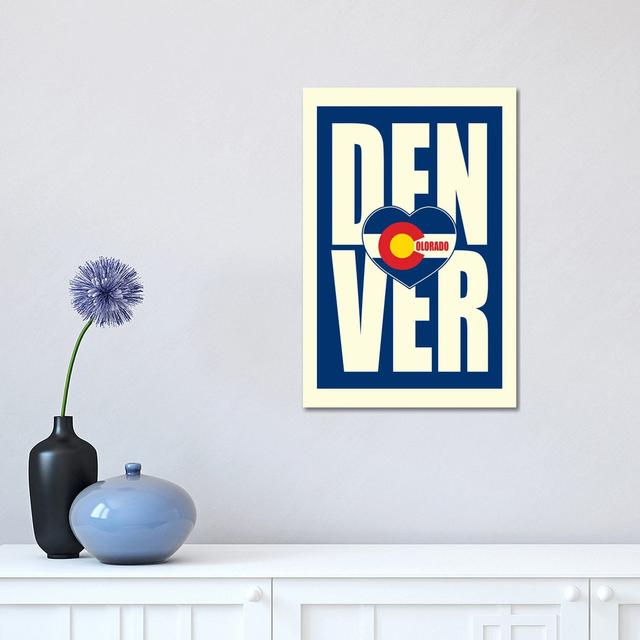 Denver Typography Heart by Benton Park Prints - Wrapped Canvas Gallery-Wrapped Canvas Giclée Ebern Designs Size: 45.72cm H x 30.48cm W x 1.91cm D on Productcaster.