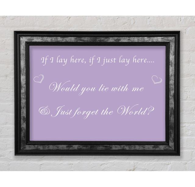 Music Quote If I Lay Here If I Just Snow Patrol - Single Picture Frame Art Prints August Grove Size: 21cm H x 42cm W x 8cm D, Colour: White on Productcaster.