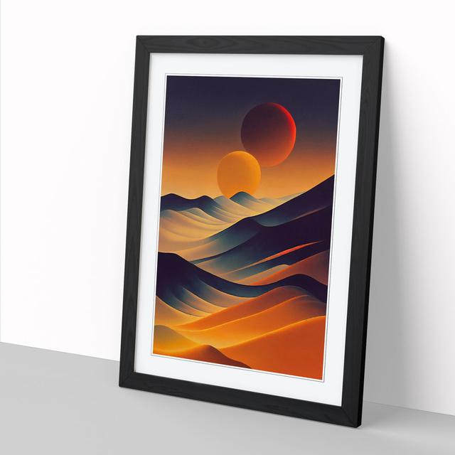 Sunset Field - Print Alpen Home Size: 46cm H x 25cm W x 2cm D, Frame Option: Walnut on Productcaster.