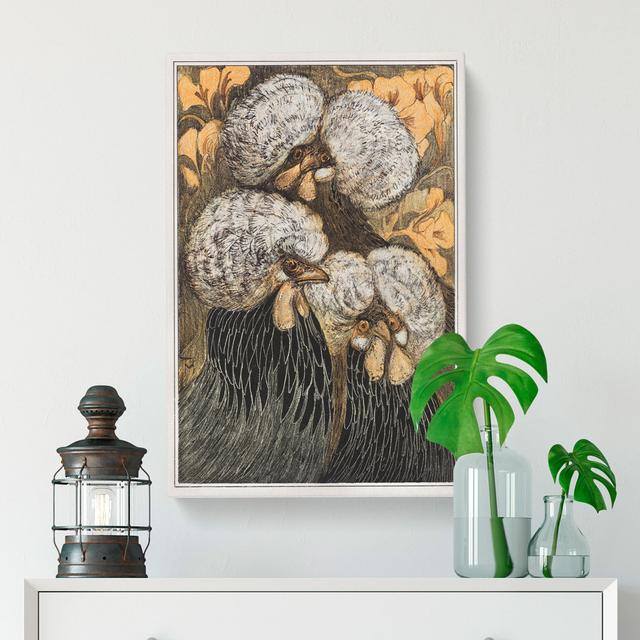 Three Crested Chickens by Theo Van Hoytema - Wrapped Canvas Painting East Urban Home Size: 50cm H x 35cm W x 3cm D on Productcaster.