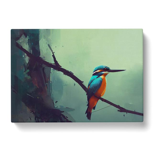 Kingfisher Bird Vol.4 - Wrapped Canvas Painting Marlow Home Co. Size: 50cm H x 76cm W x 3cm D on Productcaster.