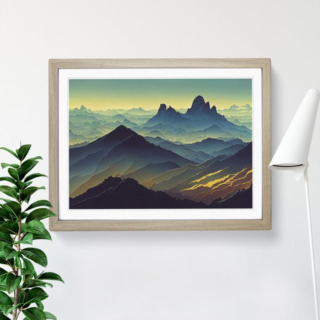 Wild Mountain Sunrise - Picture Frame Graphic Art Alpen Home Size: 34cm H x 46cm W x 2cm D, Frame Colour: Oak on Productcaster.