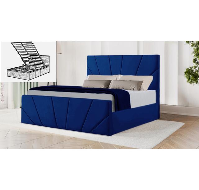 Small Double Prime Bed Royal Blue Ivy Bronx Colour: Blue, Size: 90 x 190 cm on Productcaster.