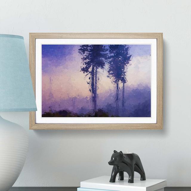 Trees in the Mist in Abstract - Picture Frame Graphic Art Print East Urban Home Frame Option: Oak, Size: 50cm H x 76cm W x 2cm D on Productcaster.