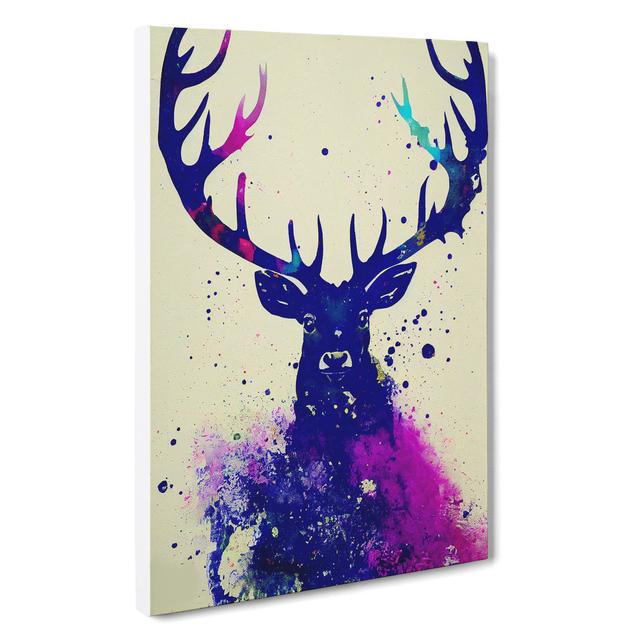 XC1022-4170X Stag Painted No.3 - Wrapped Canvas Print Alpen Home Size: 60cm H x 40cm W x 3cm D on Productcaster.